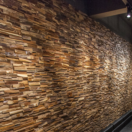 Java Creations Matrix 12" x 48" Reclaimed Engineered Wood Wall Paneling ...